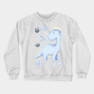 baby dinosaur blue 2 Crewneck Sweatshirt